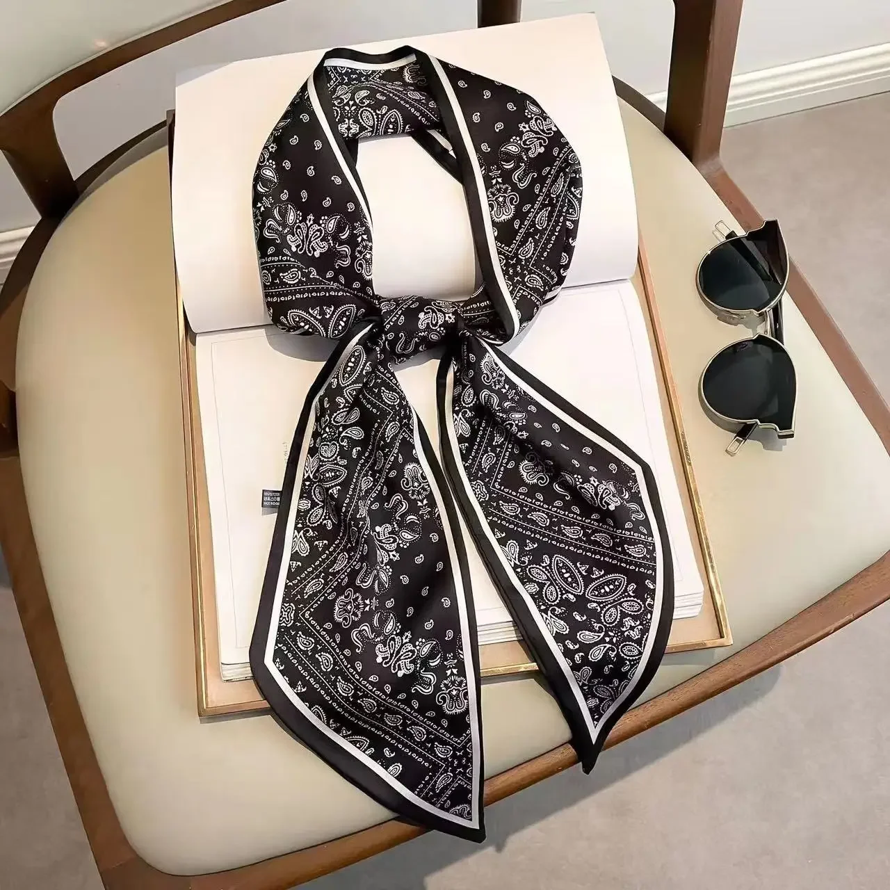 Women Bags Luxury Brands - Design Print Skinny Scarf Plaid Horse