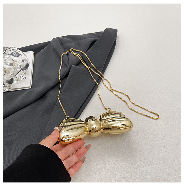 Gold Bow Shaped Metal Evening  - Clutch Bag Evening review and price