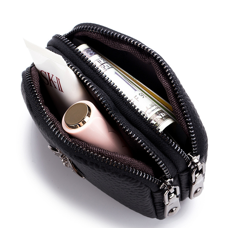 Women Cowhide Double Zipper Po - Women Bags Ck review and price