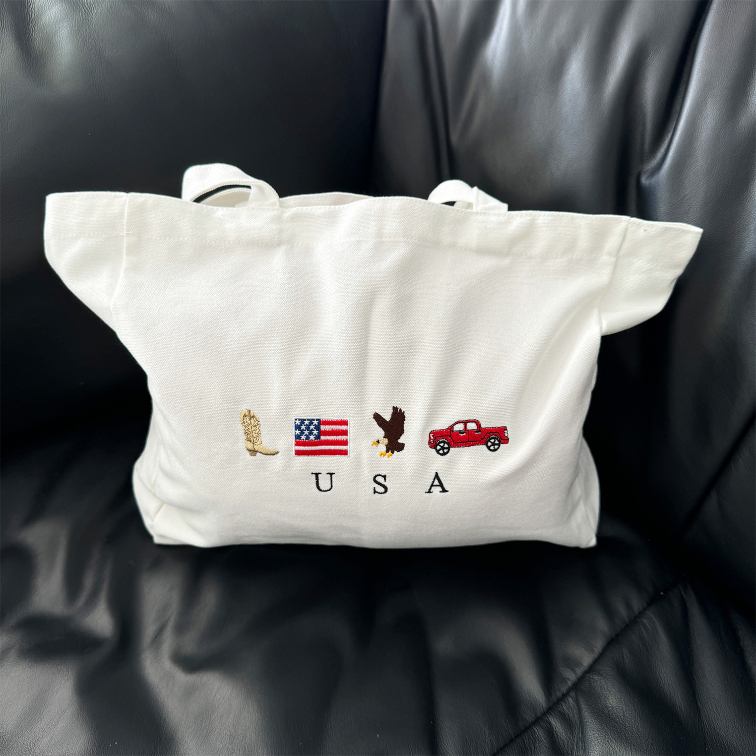 USA Icons Embroidered White Ca - Women Bags Ck review and price