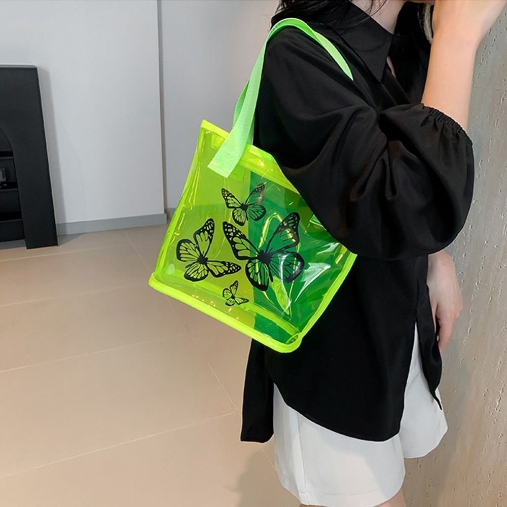 Butterfly Printing Clear Tote  - Jelly Bag Clear Pvc review and price