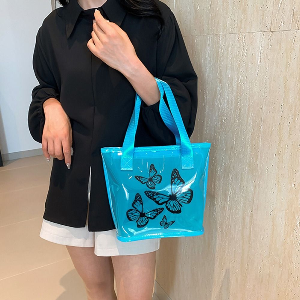 Butterfly Printing Clear Tote  - Jelly Bag Clear Pvc review and price