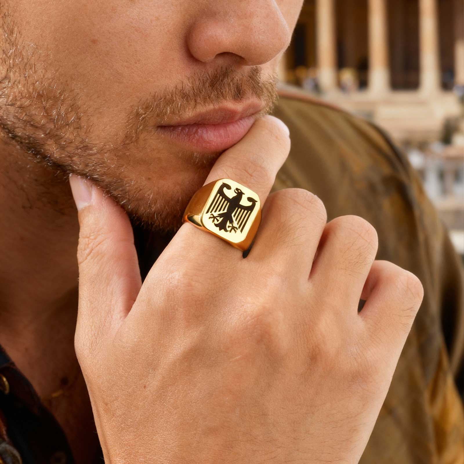 Custom Flying Hawk Eagle Ring  - Women Bags Discount review and price