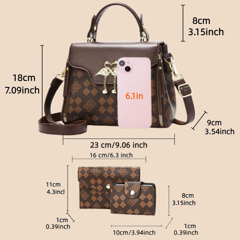 3-piece women's bag set, light - Women Bags Luxury review and price