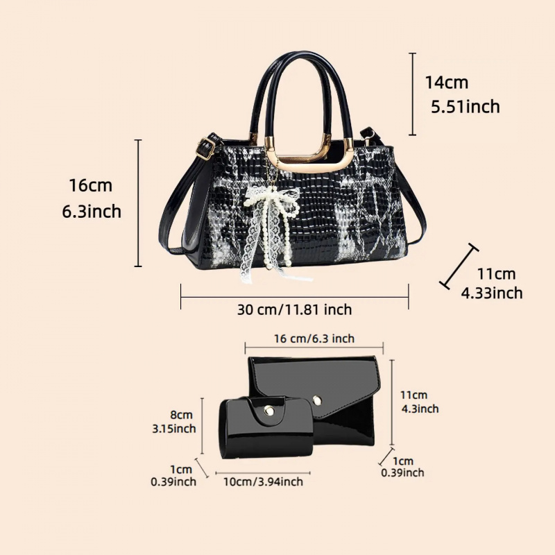 Women's Handbag Set, Crocodile - Clutch Bag Evening review and price