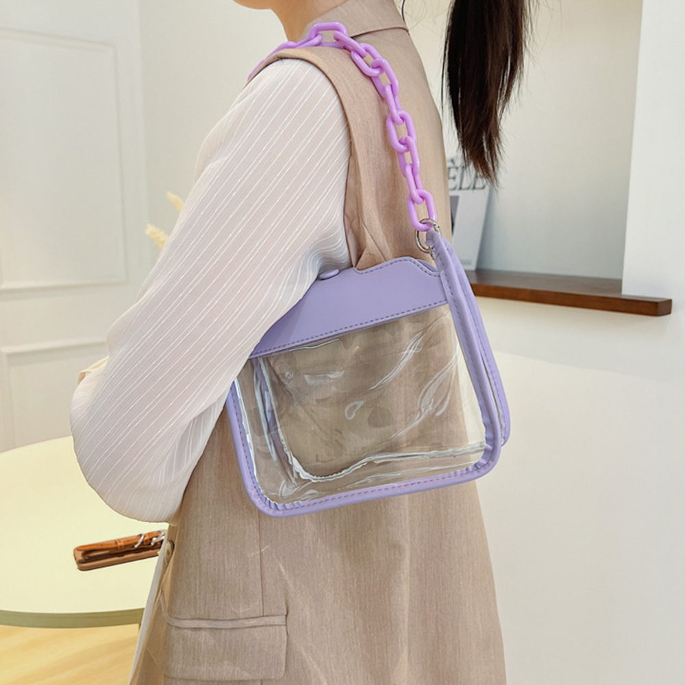 Fashion Ladies Jelly Solid Col - Jelly Bag Clear Pvc review and price