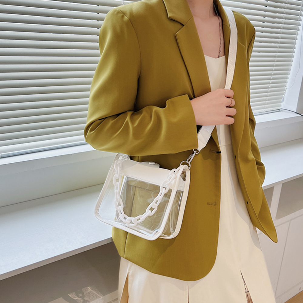 Fashion Ladies Jelly Solid Col - Jelly Bag Clear Pvc review and price