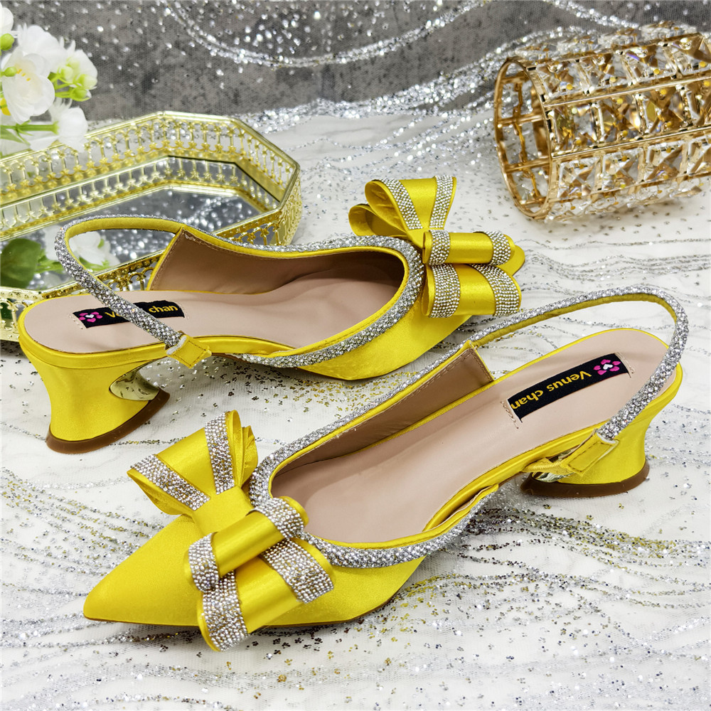 Elegant Yellow Satin Rhineston - Clutch Bag Evening review and price